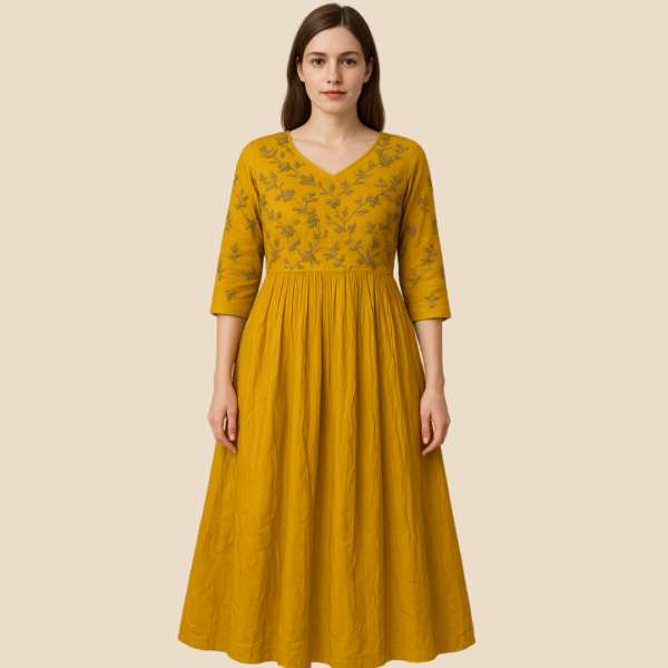 Yellow Embroidered Gown